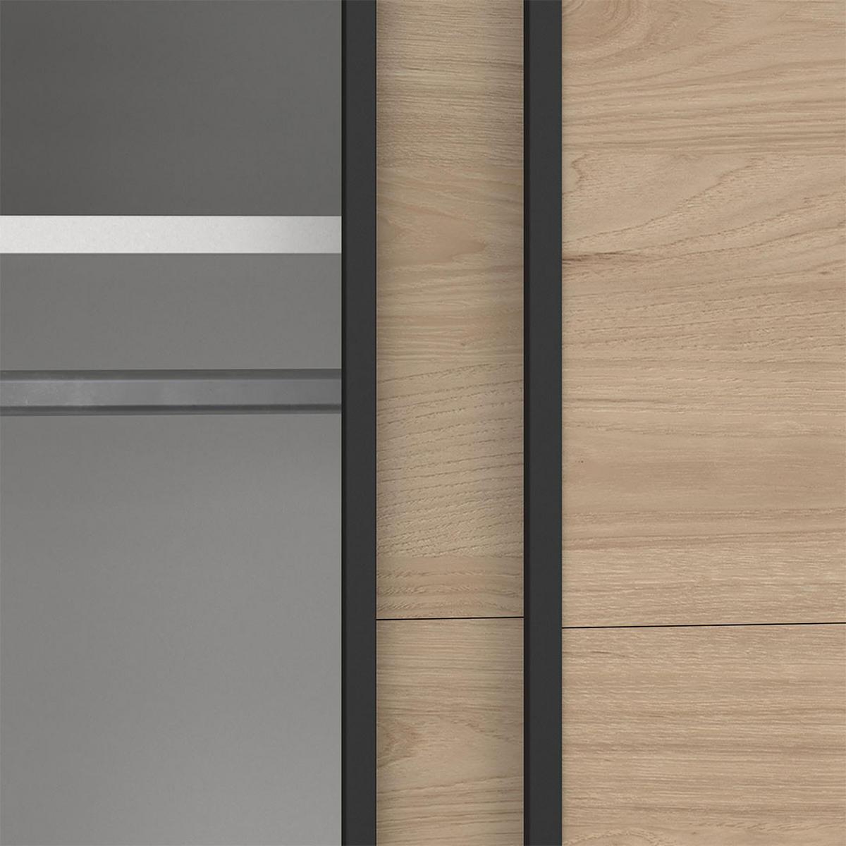 SCHIEBETÜRENSCHRANK, Bergamo, Eiche, Holzwerkstoff, 139 x 67 x 221 cm - Eichefarben, Holzwerkstoff (139/221/67cm) - ebuy24