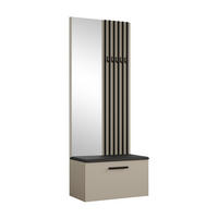GARDEROBENSCHRANK Rosanno II Kaschmir 80,6/204/40 cm – Modern, mit Spiegel und Kleiderhaken - Beige, Holzwerkstoff/Kunststoff (80.7/204/40cm) - AX Living