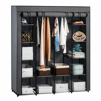STOFFSCHRANK grau 170/45/170 cm - Grau, Textil (45/170/170cm) - MUVU