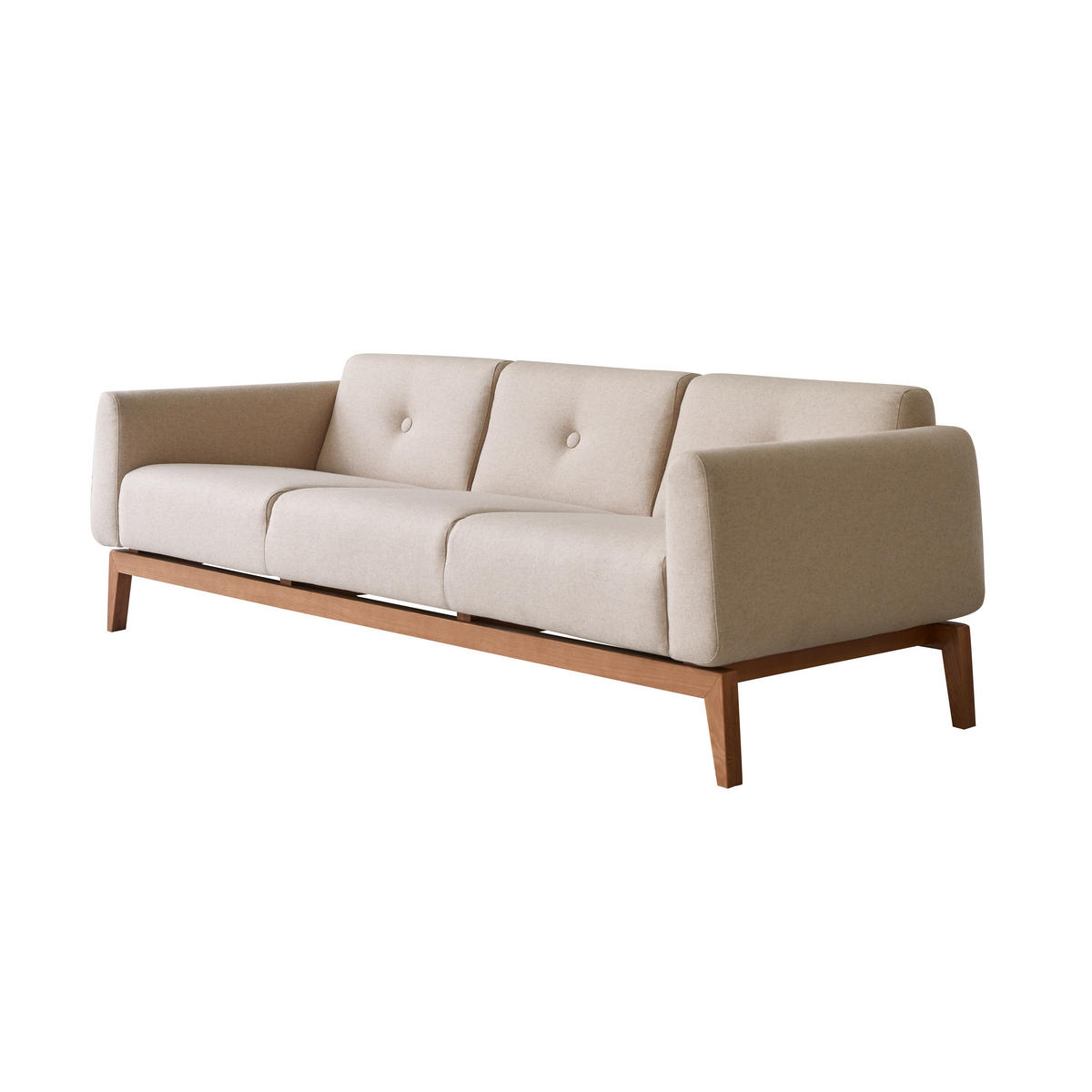 SOFA Bjorn Beige aus Stoff - Beige, Textil (220/69/82cm) - Tikamoon
