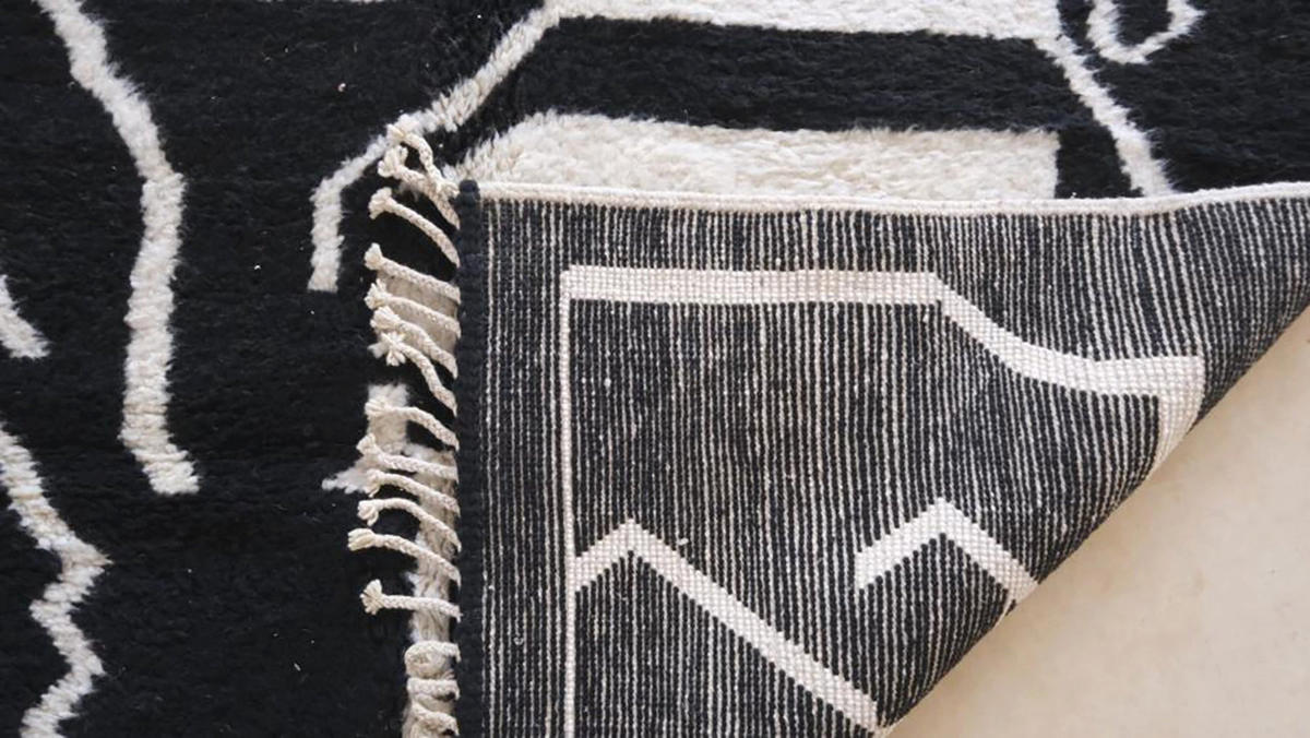 BERBERTEPPICH aus reiner Wolle 207x 298 cm - Schwarz, Naturmaterialien (207/298cm) - AFK Living