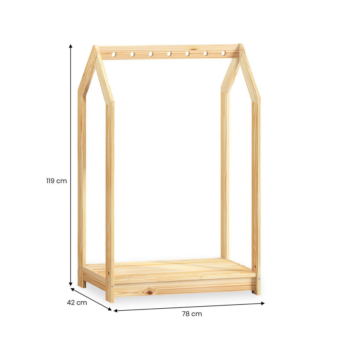 KINDER KLEIDERSTÄNDER SALLY natur - Naturfarben, Holz (78/118/42cm) - IDIMEX