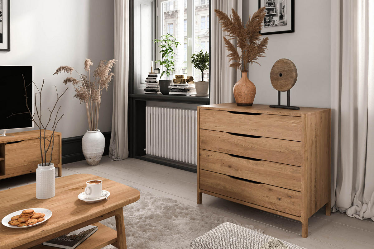 KOMMODE PAUL Wildeiche - Wildeiche, Holz (80/80/50cm) - byoak