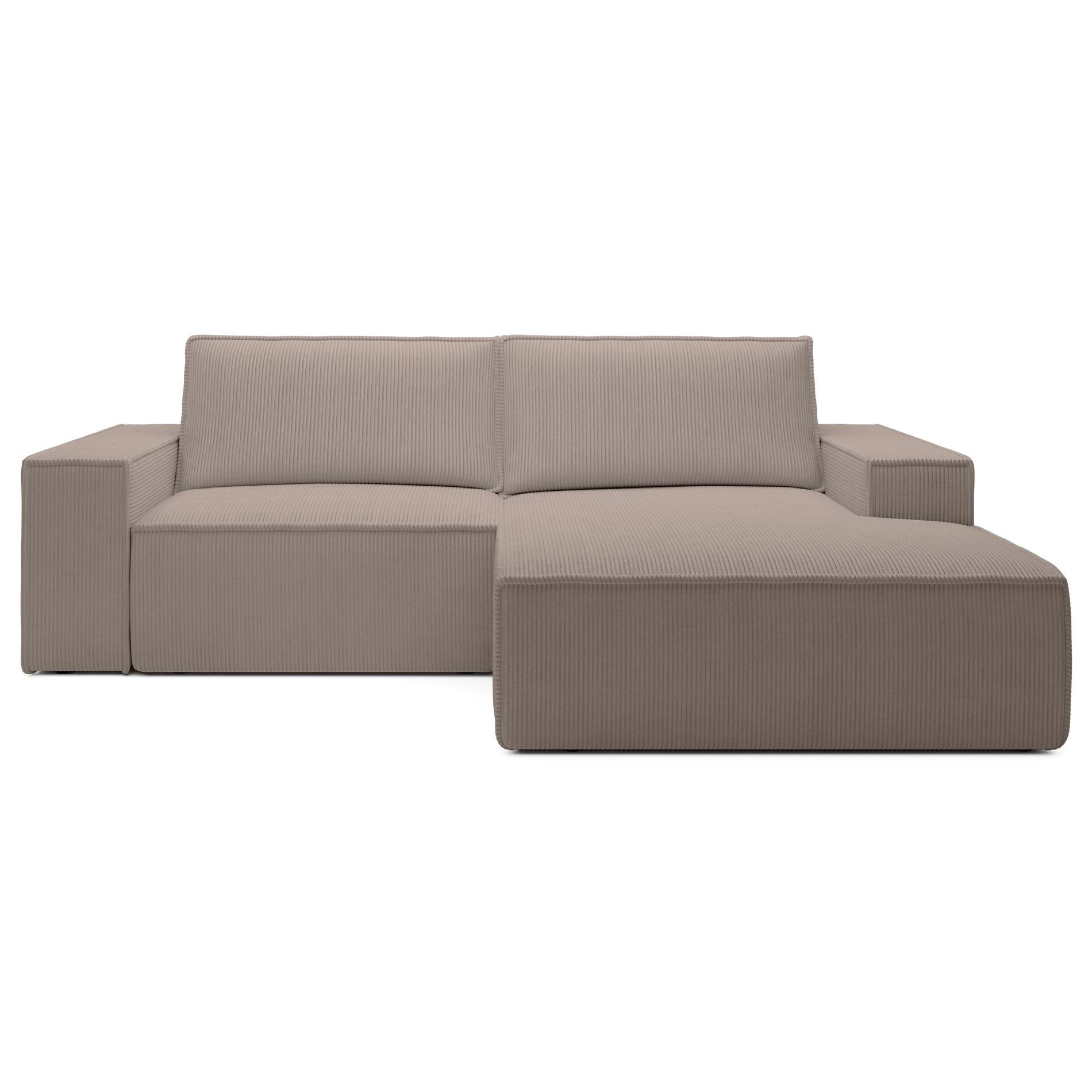 ECKSOFA Farese Mini mit Cordbezug Beige, rechts - Beige/Schwarz, Textil (240/167cm) - Selsey