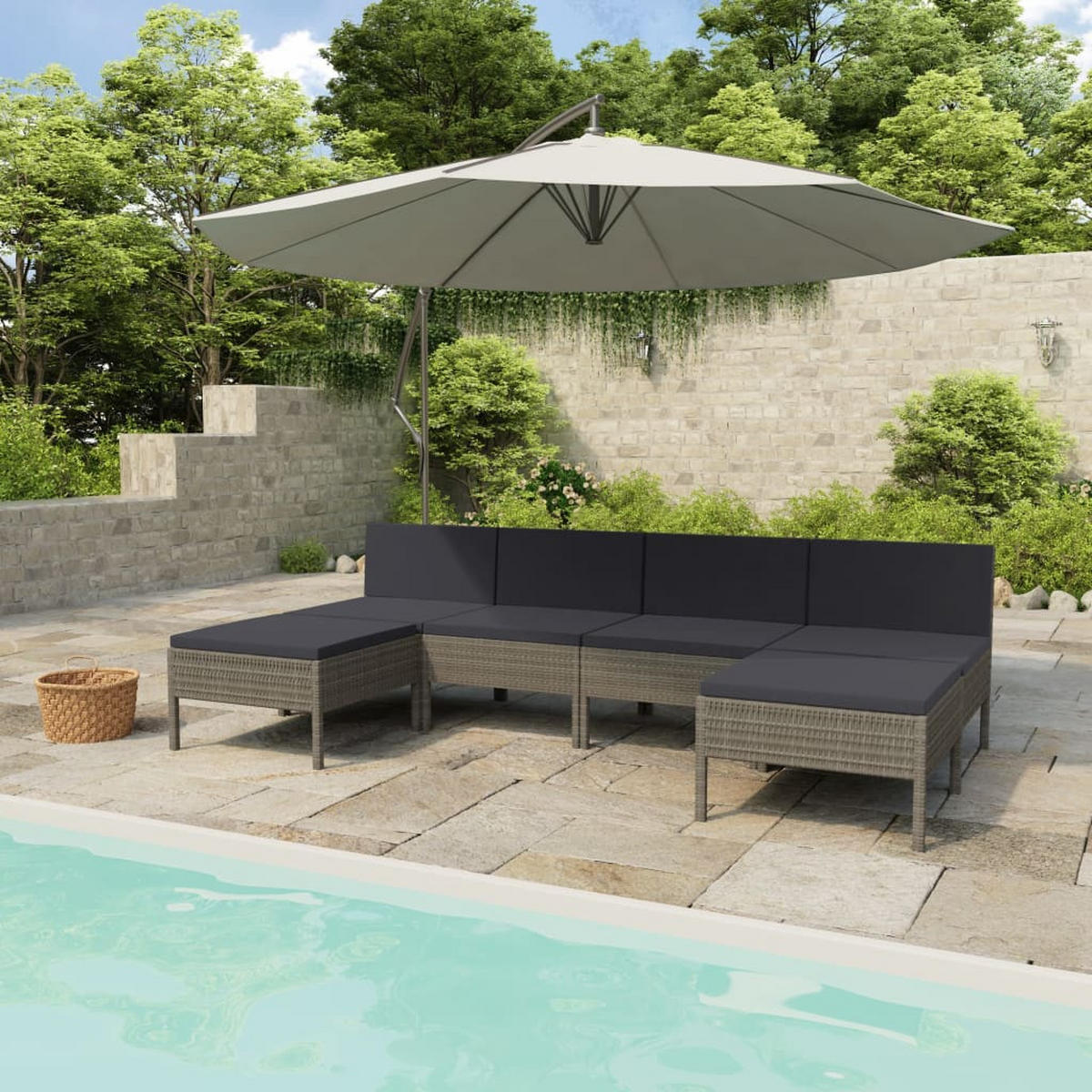 GARTENSET Reeves 6-teilig - Grau, Metall - Nettlife