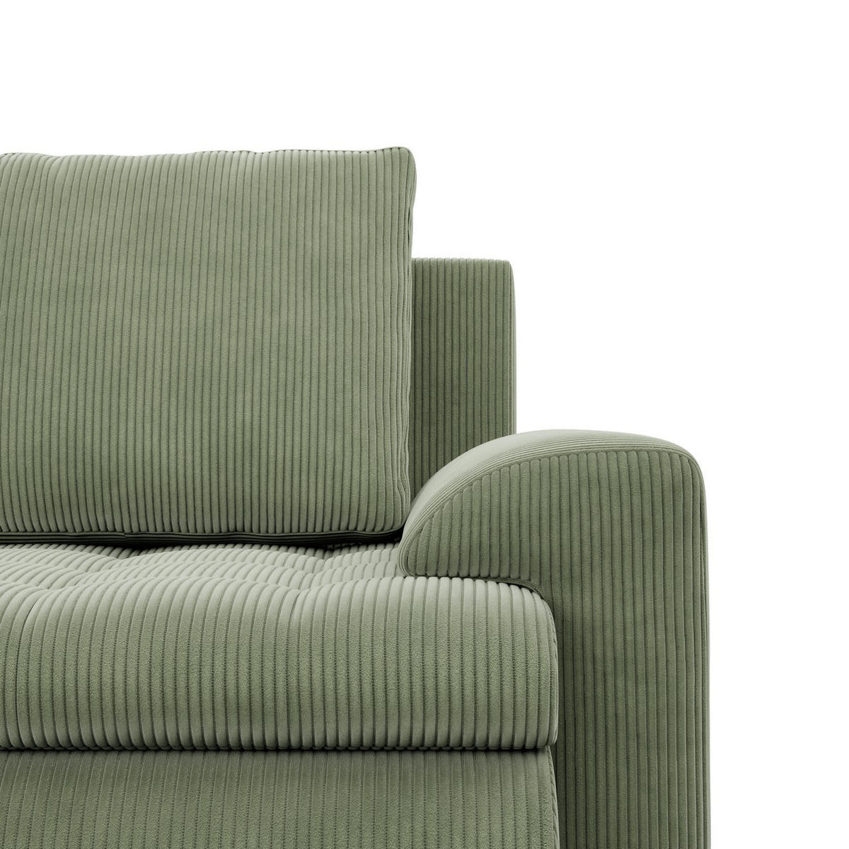 ECKSOFA RECHTS MIT SCHLAFFUNKTION FORESTA, Cord - Grün - Grün, Textil (230/200cm) - Mebligo