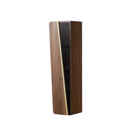 HÄNGEVITRINE Nussbaum-Echtholzfurnier 33x33x125 braun lackiert BUTTERFLY #101 - Braun, Holz (33/125/33cm) - Massivmoebel24