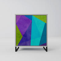 SIDEBOARD COLD SHOWCASE, Grau, 57,5x42x67,5 cm, Schwarze Metall-Rahmenfüße - Multicolor/Schwarz, Holzwerkstoff/Metall (57.5/67.5/42cm) - SpaceRebels