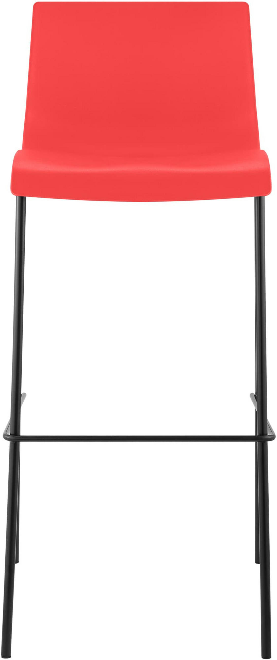 BARHOCKER 2er Set Kunststoff rot - Rot/Schwarz, Kunststoff/Metall (43/100/48cm) - CLP