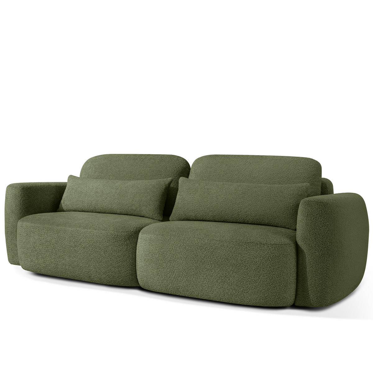 SITZGARNITUR ELOSA - Olivgrün, Holz/Textil (245/85/115cm) - KONSIMO®