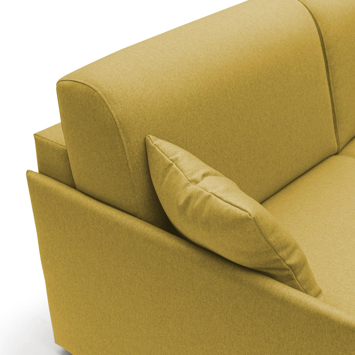 ECKSOFA LINKS Evans - Gelb, Textil (252/96cm) - Divani.store