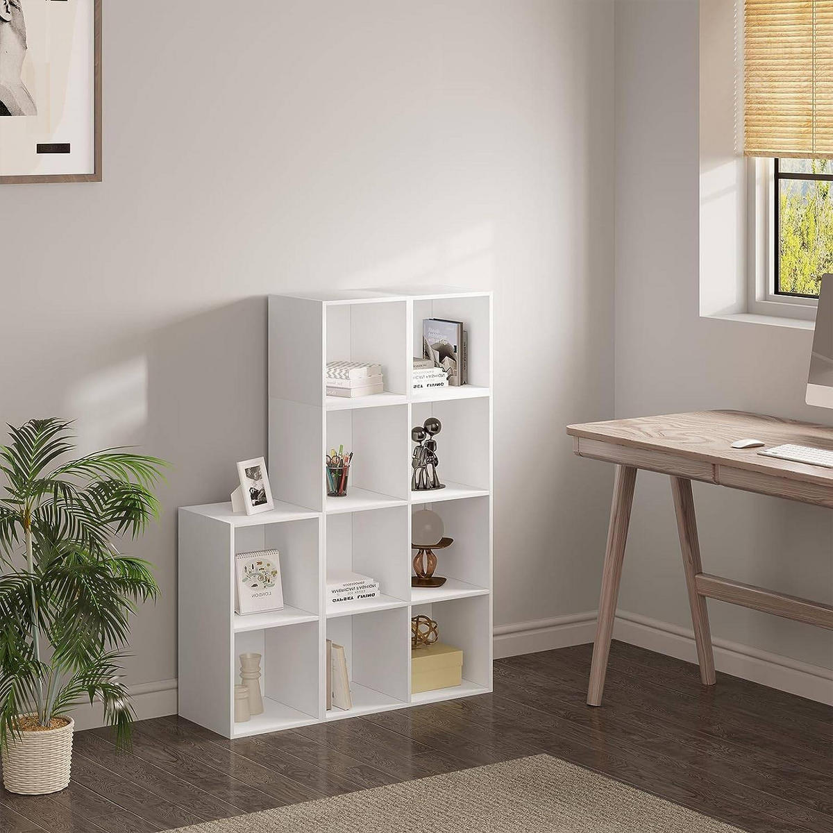 REGALE Bücherregal mit 10 Fächern, 120 x 120 x 30 cm,Weiß - Weiß, Holzwerkstoff (120/120/30cm) - Woltu