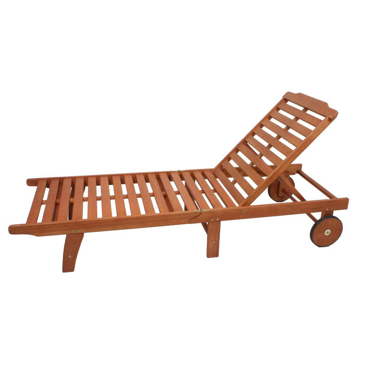 SONNENLIEGE Mike Verstellbar Eukalyptus Gartenliege - Naturfarben, Holz (63/89/197cm) - DELUKE