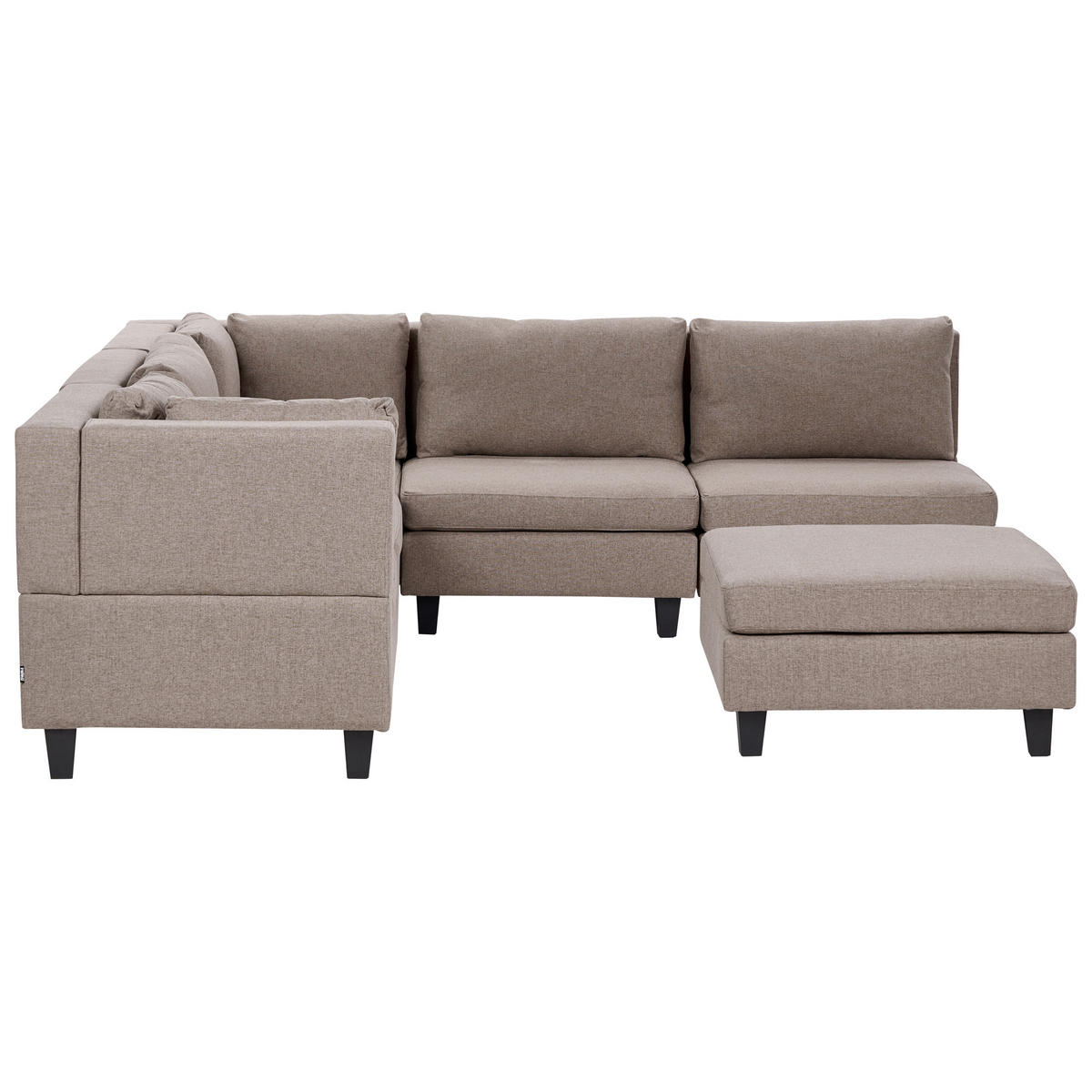 COLȚAR modul cu 5 locuri pe partea dreaptă maro textil cu otomană Unstad - maro/negru, material textil (228/228cm) - Beliani