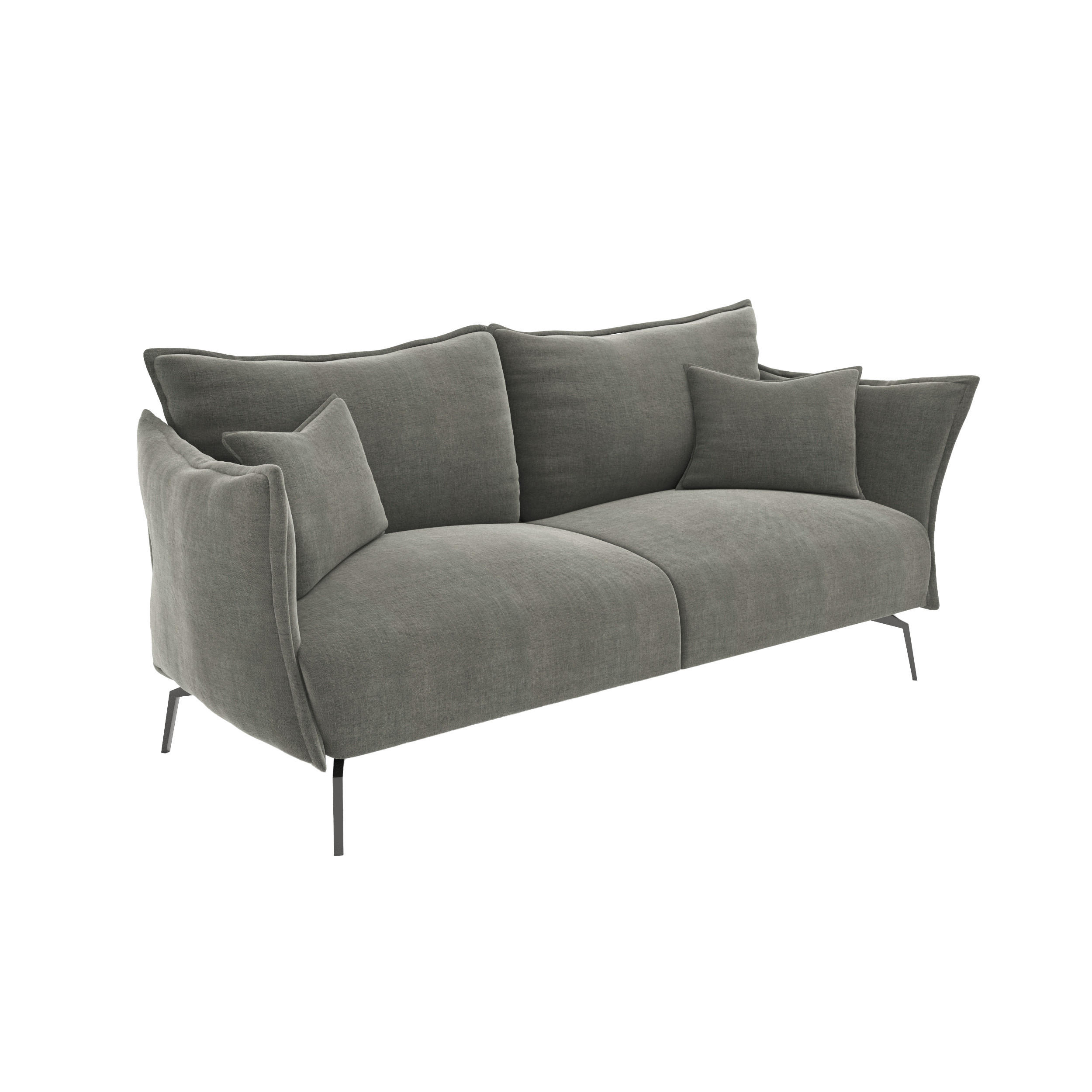 SOFA 3-SITZER Samt Graphitgrau 180cm - Graphitfarben/Grau, Textil (180/90/105cm) - Sia Home
