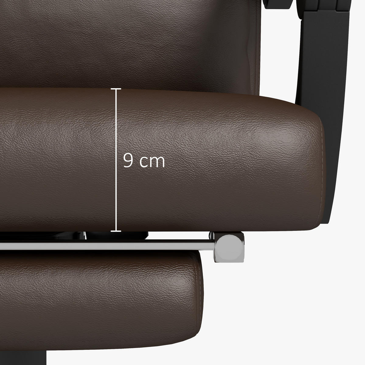 BÜROSTUHL mit Liegefunktion 66 x 67 x 123 cm Kaffee-Braun - Braun, Kunststoff (66/123/67cm) - Vinsetto