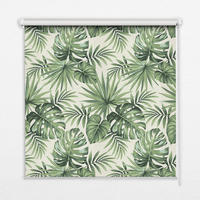 VNÚTORNÁ roleta - okenná roleta - roleta - 100x140 cm - Rôzne listy - zelená, plast (100/140/0.5cm) - TULUP