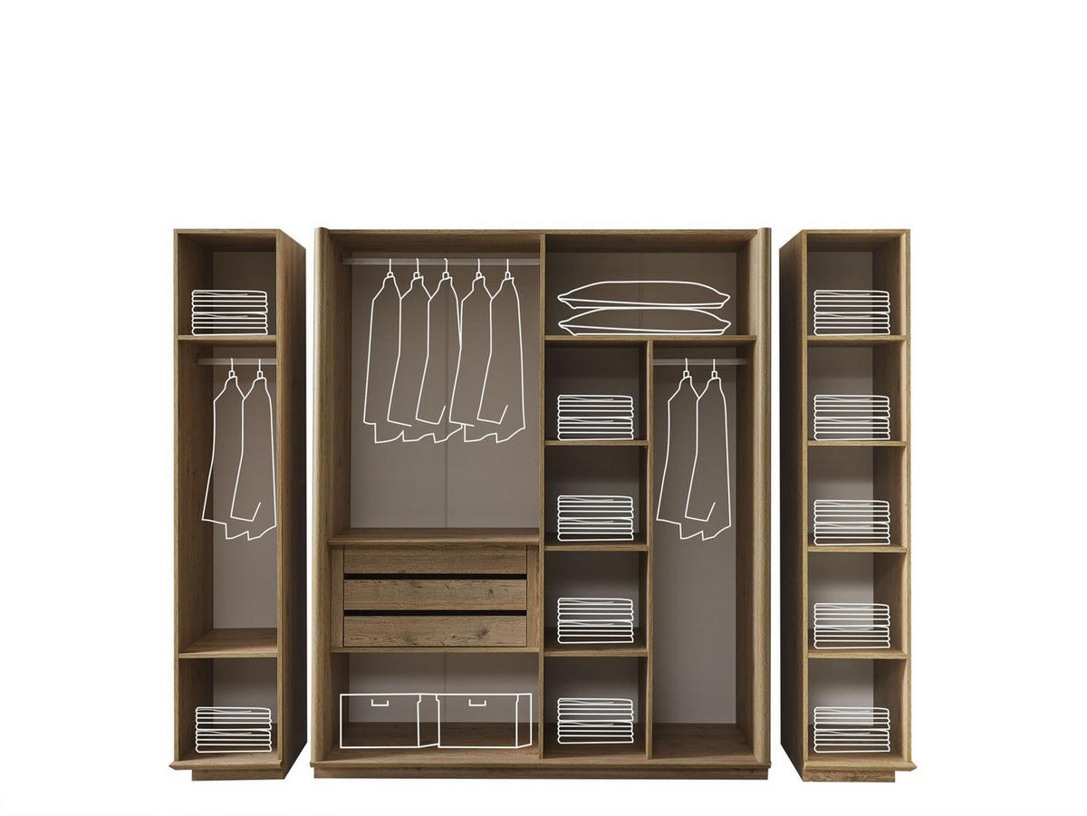 KLEIDERSCHRANK Anka 4 trg. - Creme, Holzwerkstoff (180/217/62cm)