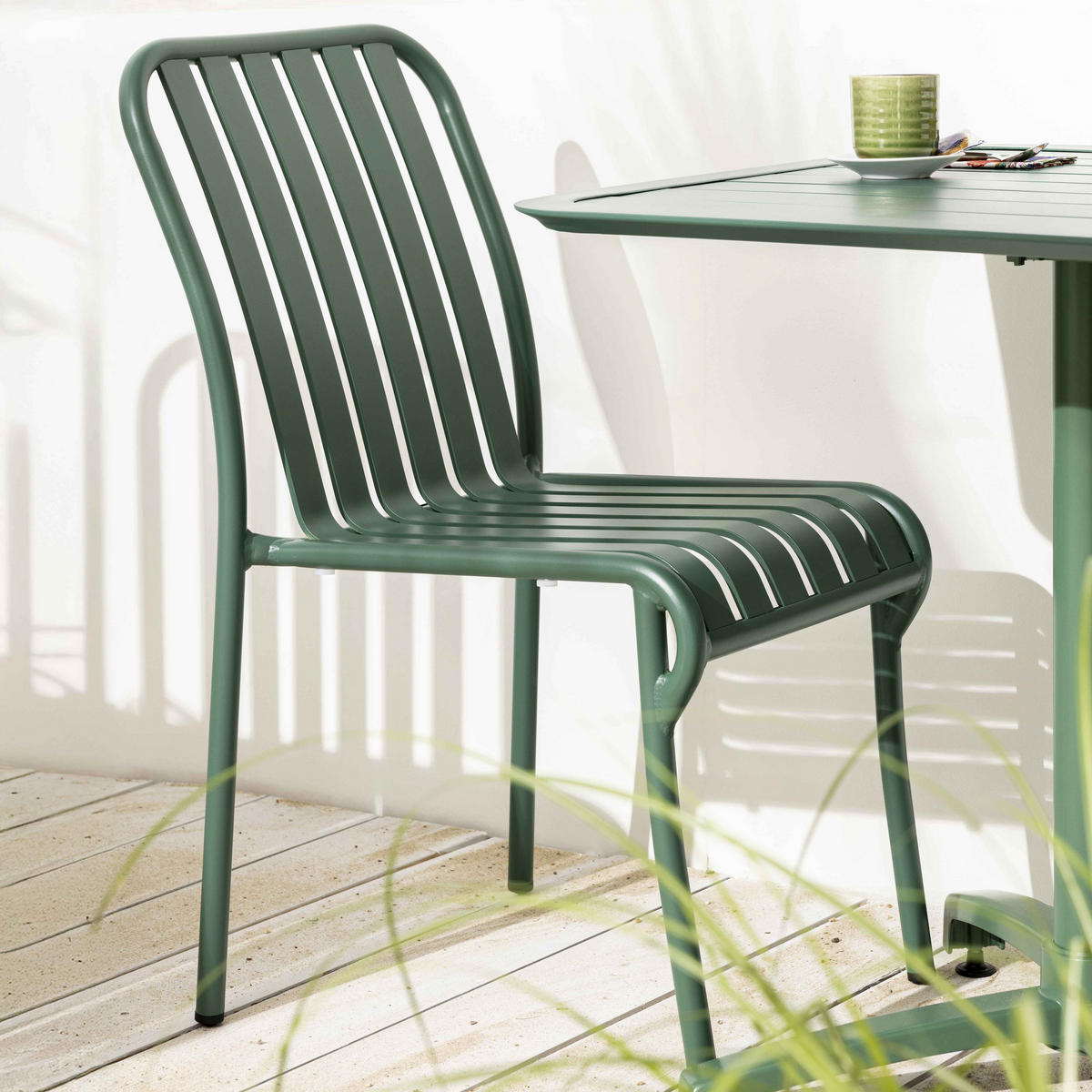 GARTENSTUHL, Grün - Grün, Metall (46/85/61cm) - Oviala