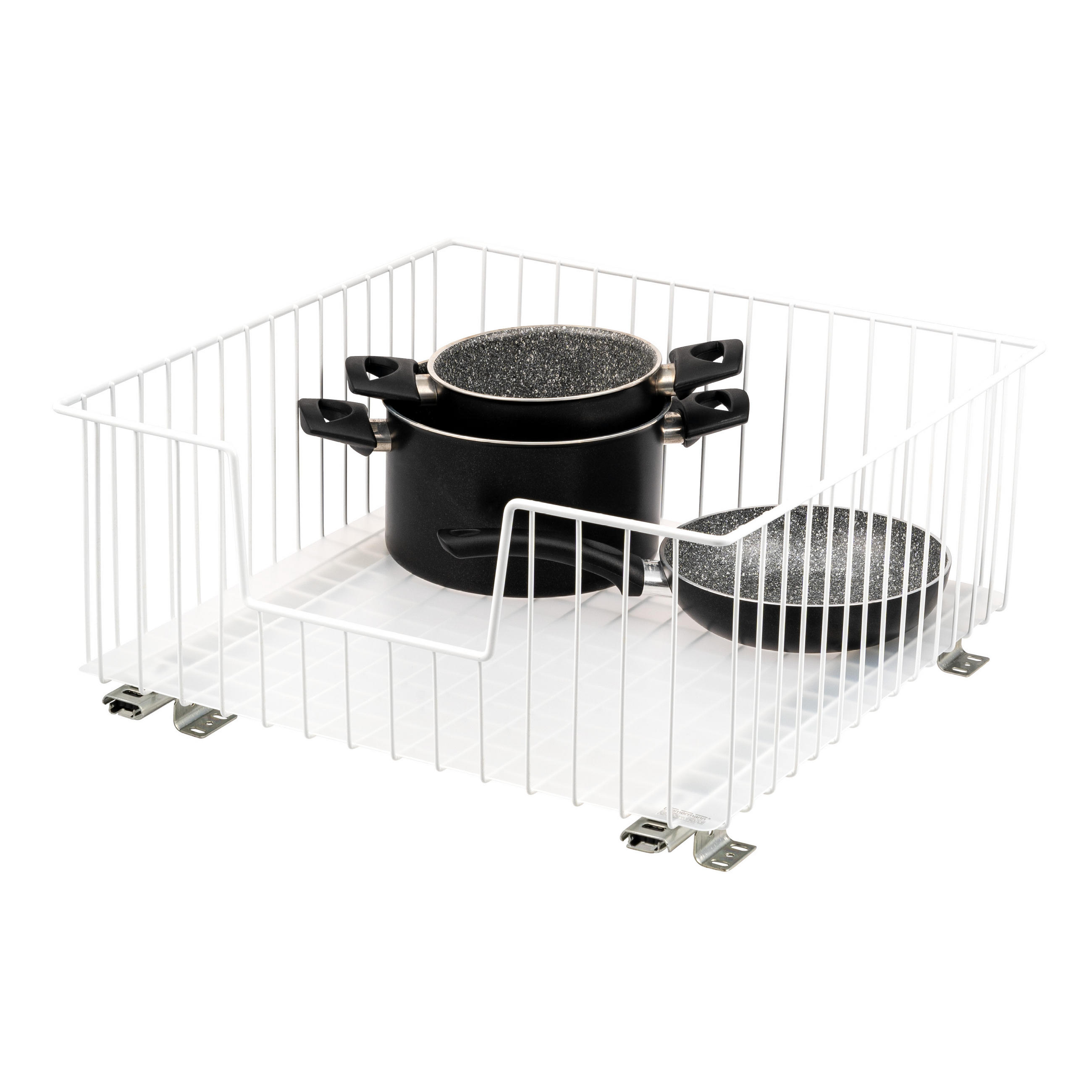 SCHRANK-KORBAUSZUG, weiß, Metall - Weiß, Metall (50/23/50.5cm) - bremermann