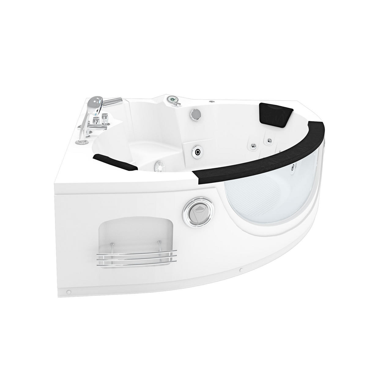 WHIRLPOOL Pool Badewanne Wanne W06R-SC 152x152cm - Weiß, Glas/Kunststoff (152/65/152cm) - AcquaVapore by Sandra Jentho