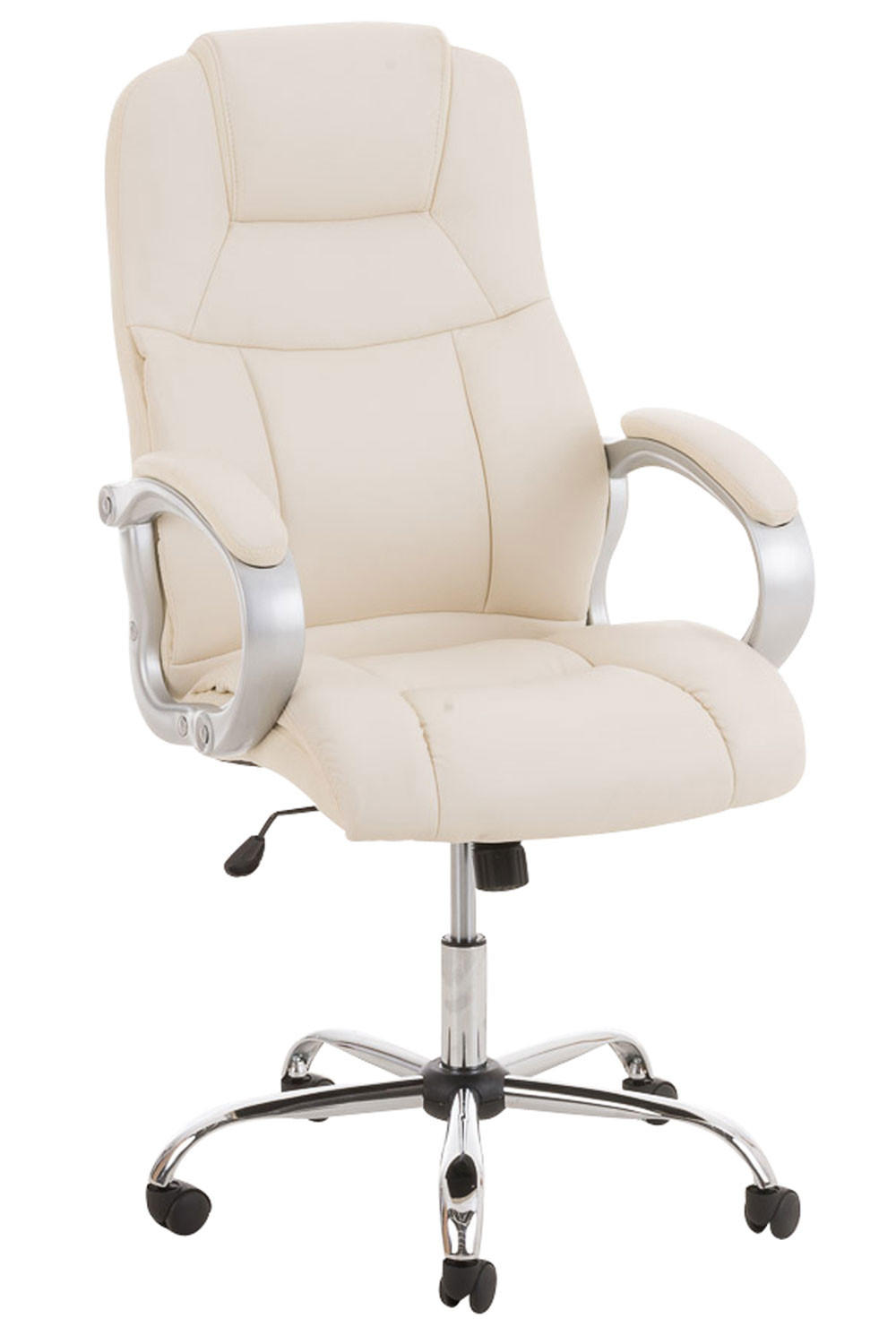 BÜROSTUHL SYDNEY 113x66x70 Creme Kunstleder - Creme, Leder/Metall (66/113/70cm) - DELUKE