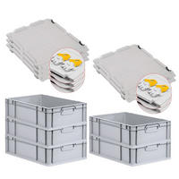 EUROBOX 5x Nextgen Economy Mit Scharnierdeckel Grau/Gelb Griffe Geschlossen 34 Liter - Gelb, Kunststoff (40/17/60cm) - PROREGAL