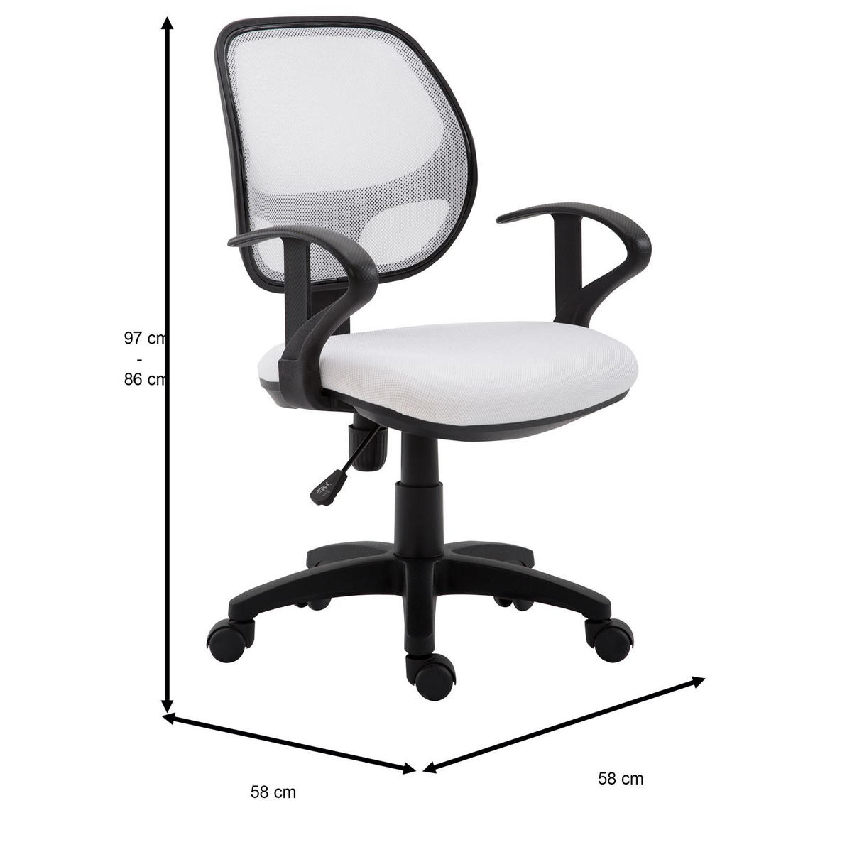 KINDERDREHSTUHL COOL - Weiß, Textil (58/97/58cm) - IDIMEX