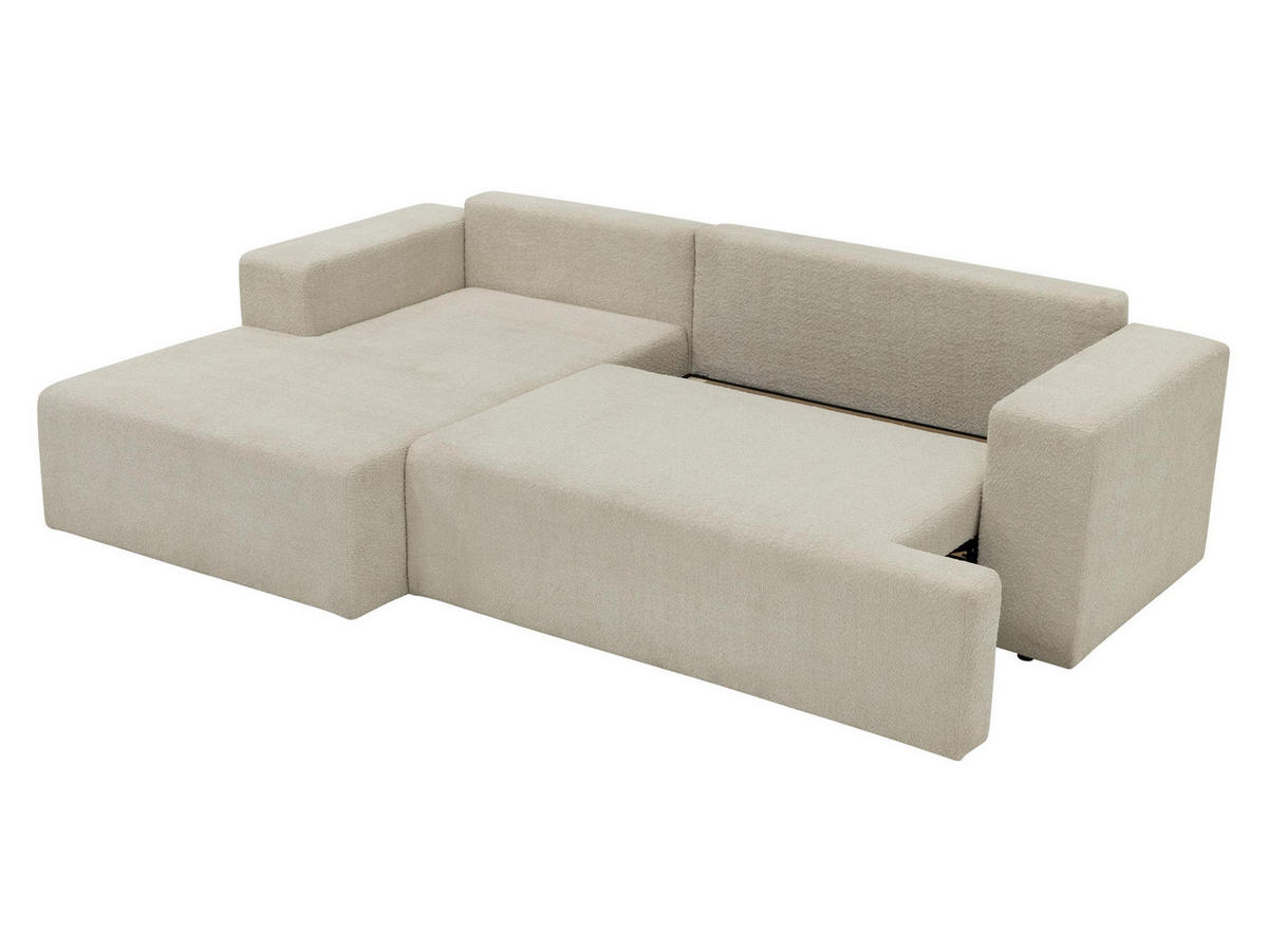 ECKSOFA Mivo, Seite: Links - Beige/Schwarz, Holz/Kunststoff (266/163cm) - MIRJAN24