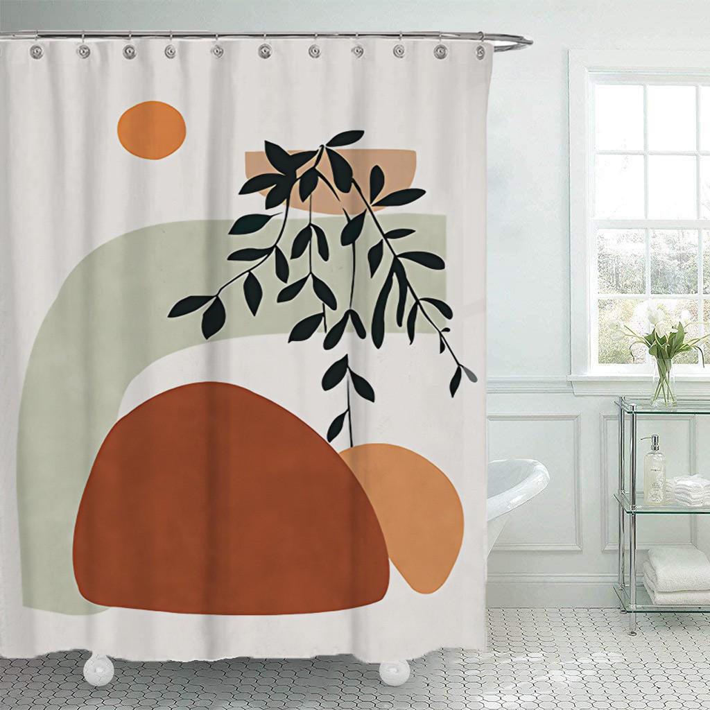 DUSCHVORHANG 180 x 180 cm abstrakt modern Kunst bedruckt Badezimmer - Multicolor, Textil (180/180cm) - MCBOSON