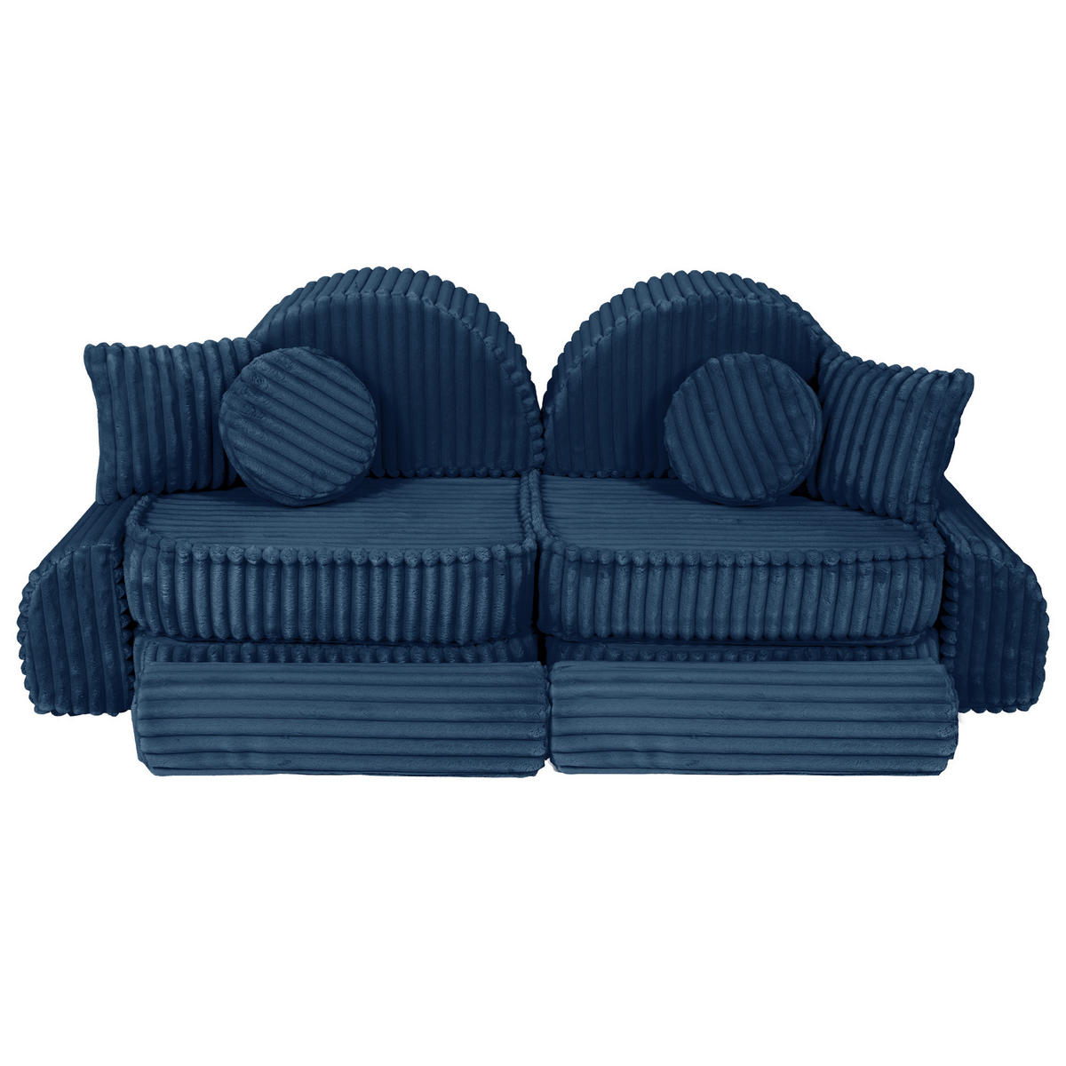 KINDERSOFA, Pocket Max, Churros, Mitternachtsblau - Beere, Textil (120/25/60cm) - MeowBaby