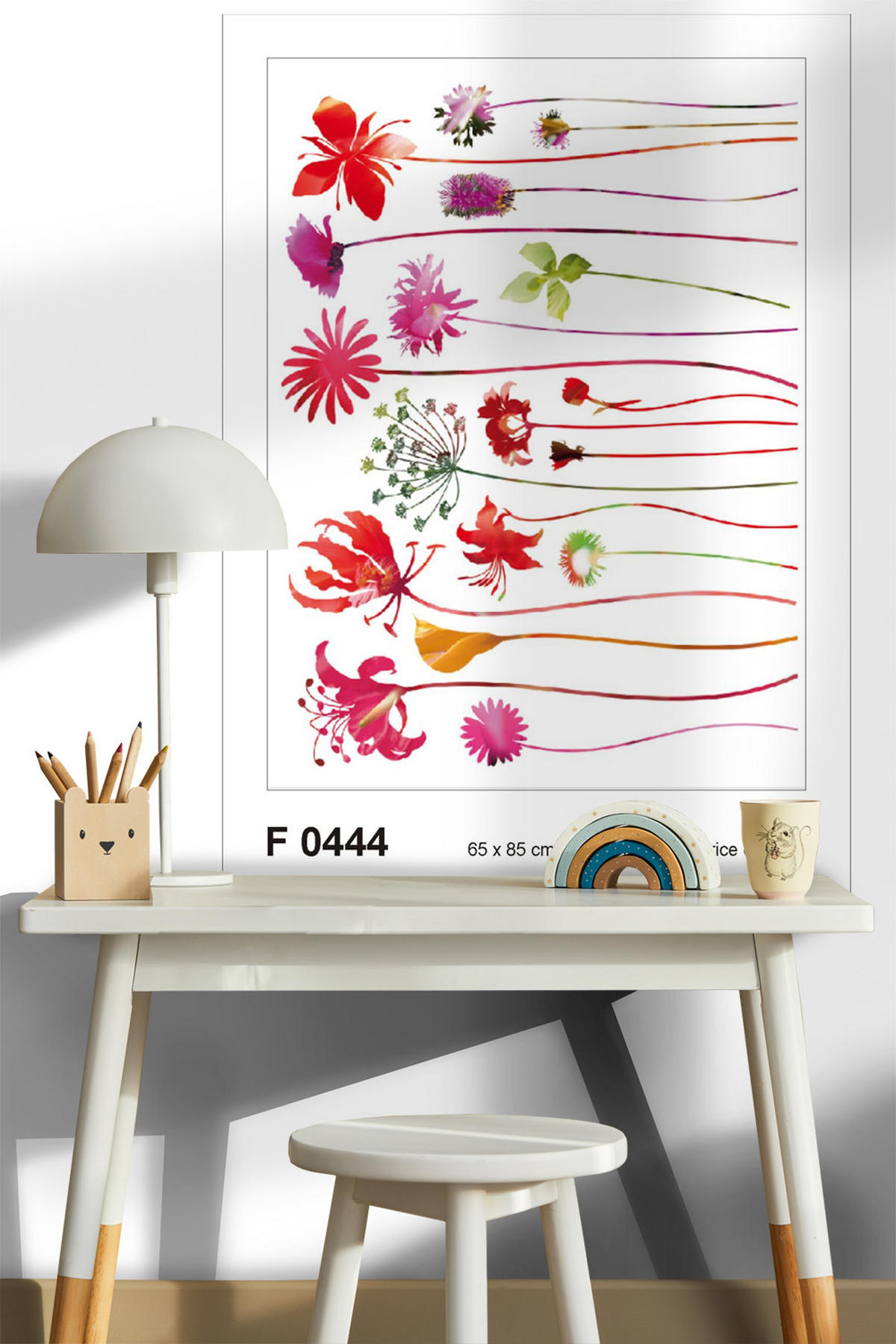 WANDTATTOO Blumen 85 x 65 cm - Rot, Papier (85/65/65cm) - Sanders & Sanders