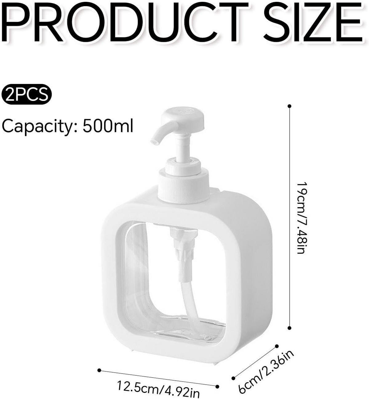 SEIFENSPENDER , Set mit 2 Seifenspendern, 500 ml - Weiß, Kunststoff (6/19/12.5cm) - BELZ