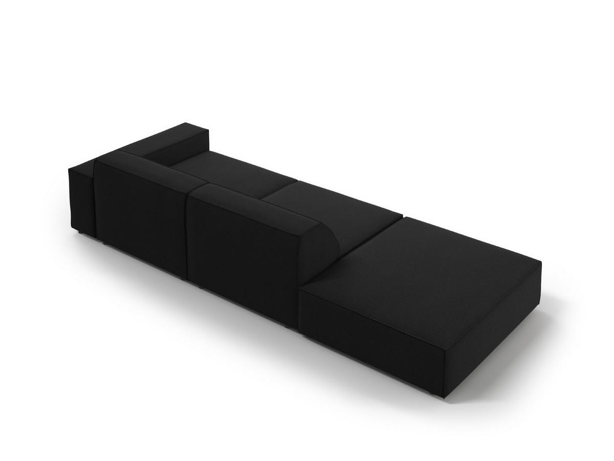 SOFA Jodie aus strukturiertem Stoff schwarz 3 Sitzplätze - Schwarz, Textil (102/70/262cm) - Micadoni