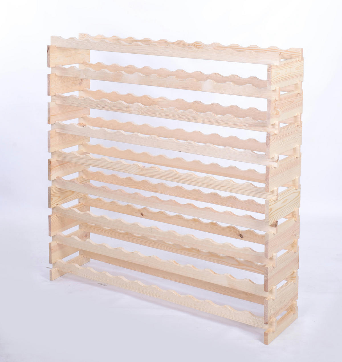 WEINREGAL VINOTECA FLEX PRO HxBxT 121x123x28cm 108 Flaschen auf 9 Ebenen Natur unbehandelt - Naturfarben, Holz (123/121/28cm) - PROREGAL