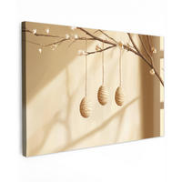 LEINWANDBILD Beige - Osterkuchen - Eier XXL 150x100 cm - Beige, Textil (150/100cm) - MuchoWow