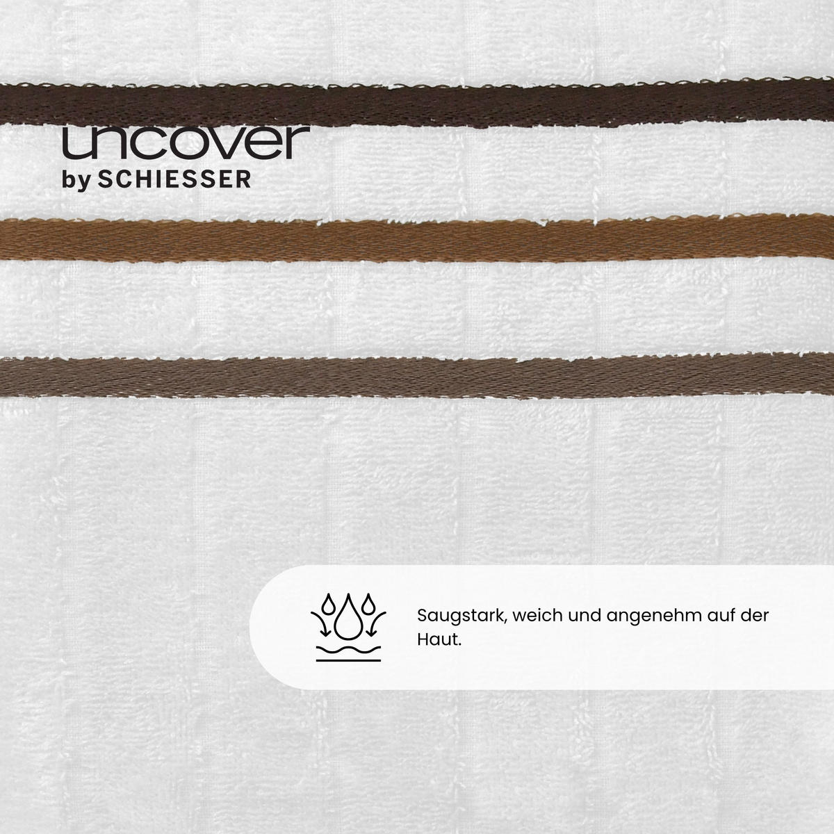 DUSCHTUCHSET Ohio - 2-teilig - 70 x 140 cm - Sand - Weiß, Textil (70/140cm) - Uncover by Schiesser