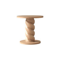 BEISTELLTISCH Liza Beige aus Helles Mindiholz - Beige, Holz (48/48/50cm) - Tikamoon