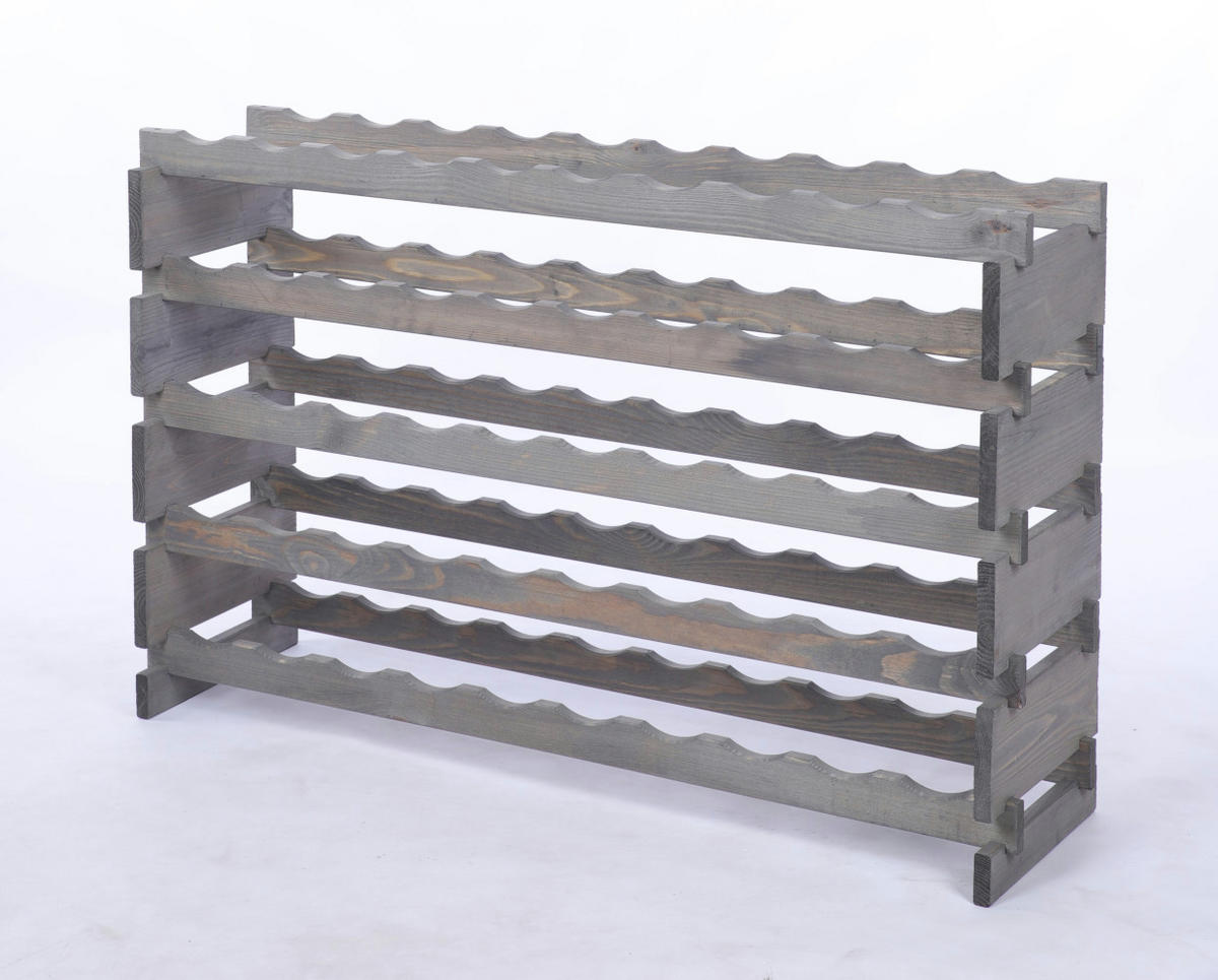 WEINREGAL VINOTECA FLEX PRO HxBxT 65x103x28cm 50 Flaschen auf 5 Ebene Grau - Grau, Holz (103/65/28cm) - PROREGAL