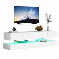 TV-ELEMENT Hängend 130 cm Weiß mit LED-Beleuchtung und 4 Schubladen - Weiß, Holzwerkstoff (33/15/130cm) - Korfee