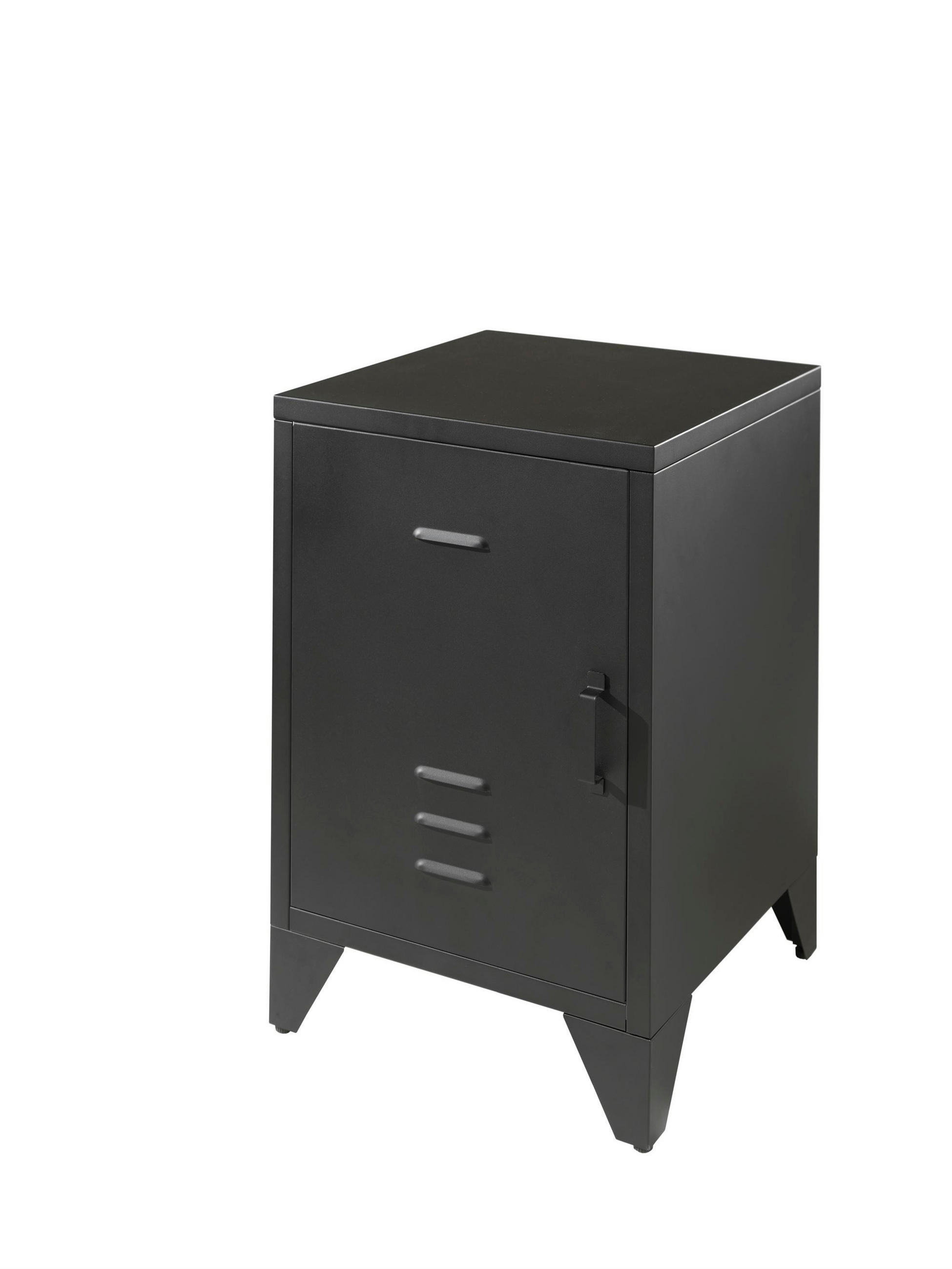 NACHTKOMMODE Kay 40x40x60 Industrial Design aus Metall Schwarz - Schwarz, Metall (40/60/40cm) - 58aufmkessel