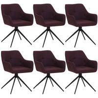 6ER-SET Esszimmerstuhl | HxBxT 80x53x59cm | Sitzhöhe 41cm | Stoff/Textil (270g/m²) | Bordeaux | Küchenstuhl Armlehne - Bordeaux, Textil (53/80/59cm) - CHEFGASTRO