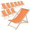LIEGESTUHL 10er Set Orange - Orange, Holz (57.5/83/100cm) - ECD-Germany