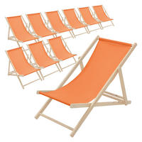 STRANDLIEGE 10er Set Orange - Orange, Holz (57.5/83/100cm) - ECD-Germany