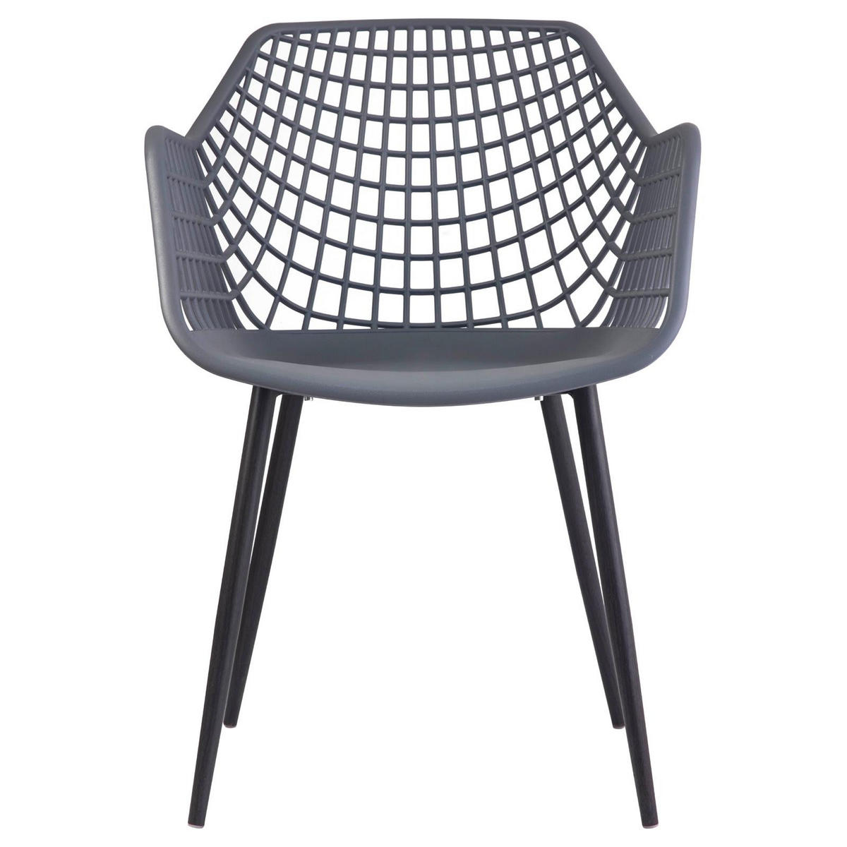 GARTENSTUHL LUCIA 4ER-SET - Dunkelgrau, Textil (56/84/55cm) - IDIMEX