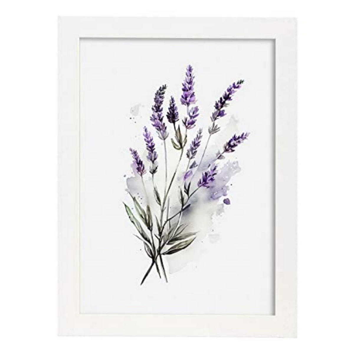 POSTER Lavendel 5 Im Nordischen Stil. A4 Weißer Rahmen - Weiß, Papier (29.7/5/21cm) - Nacnic