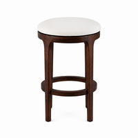 BARHOCKER Nature, Walnuss, Kunstleder Weiß - Walnussfarben, Holz (43/66/43cm) - WOODEK