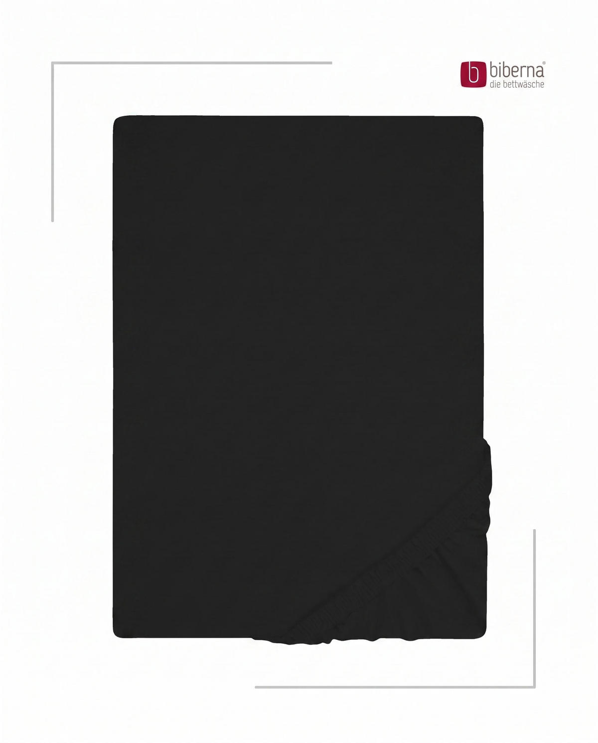 SPANNBETTTUCH Basic Jersey schwarz, 90x190 cm - 100x200 cm - Schwarz, Textil (100/200cm) - biberna