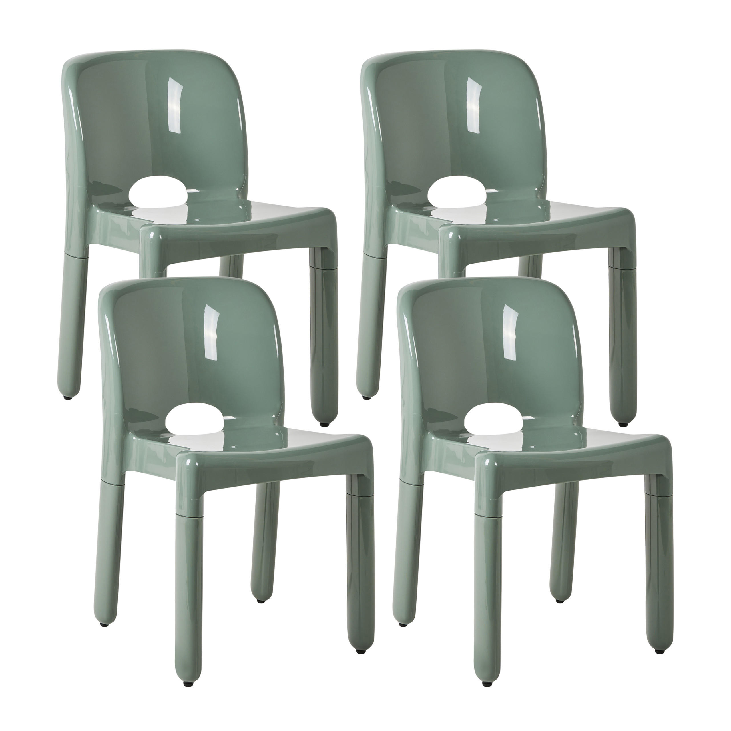 GARTENSTUHL 4er-Set Grün Betim - Grün, Kunststoff (43/76/49cm) - Beliani