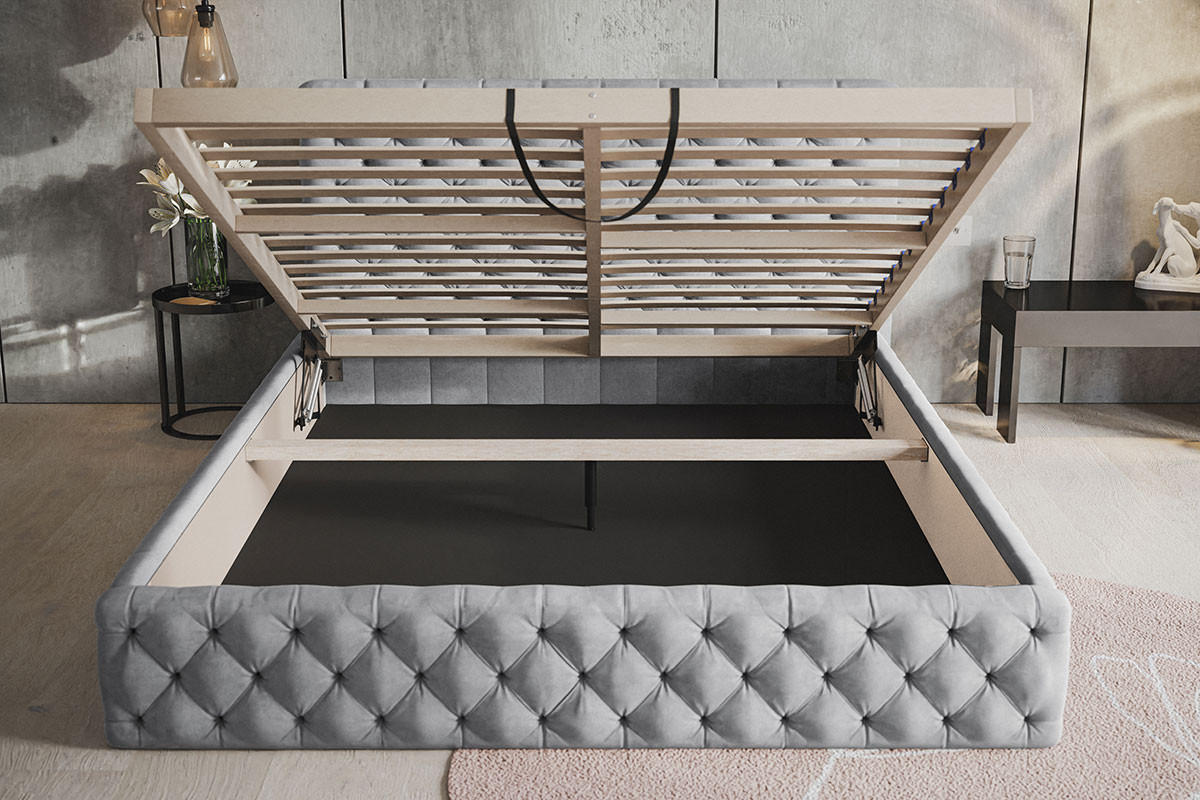 POLSTERBETT 160x200 mit Lattenrost Furis, Glamour, Beige - Beige, Holz/Textil (160/200cm) - Emporius